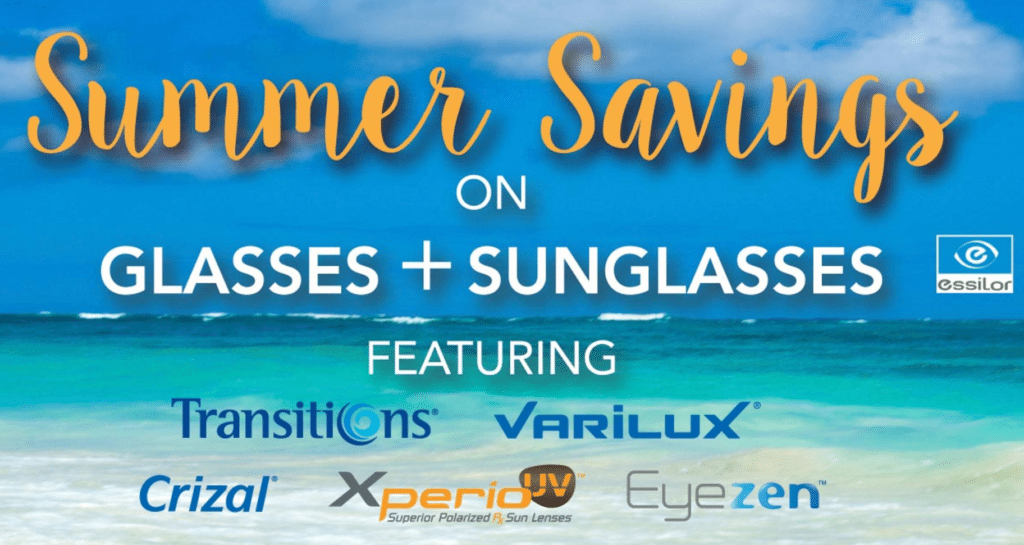 Summer savings glasses and sunglasses