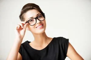 Woman wearing glasses