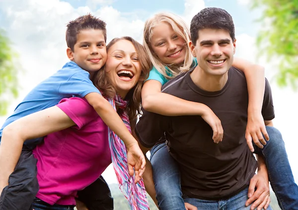 Happy Family Outside