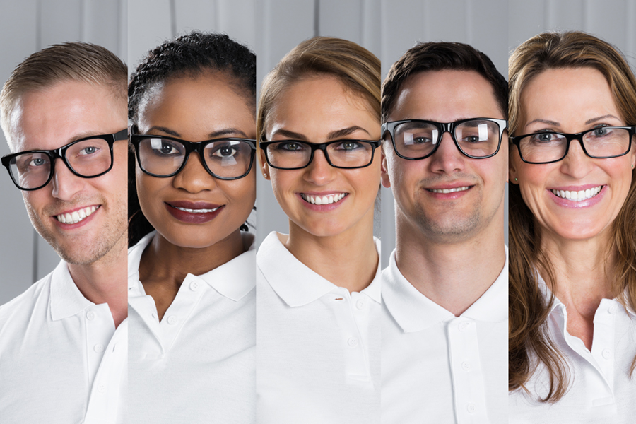 Diverse People in Eyeglasses