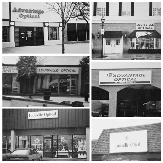 Black and white collage of VisionFirst's history